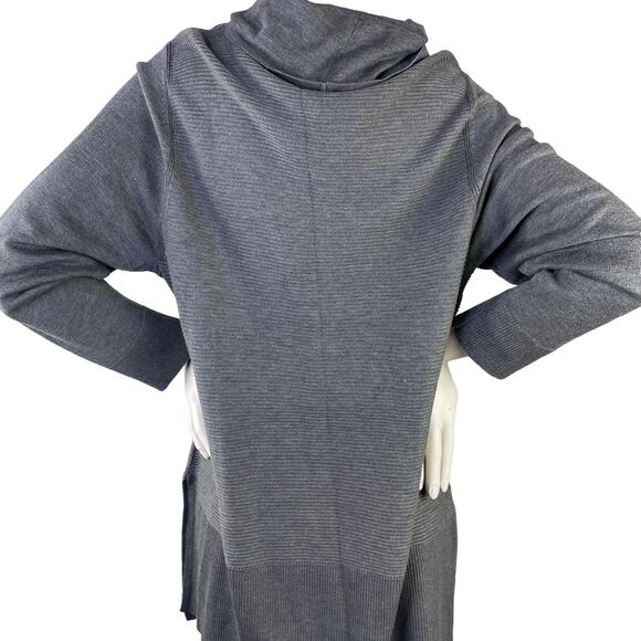 Adrienne Vittadini Steel Heather Gray Cowl Neck Tunic LS Sweater Oversized XXL - Picture 6 of 16